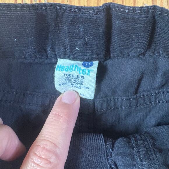 Healthtex retro black corduroy rose embroidered ruffle accent pants SIZE 4T - Picture 3 of 5